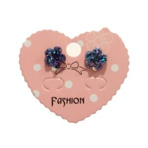 Flower Dainty Stud Earrings Navy Blue Purple Fashion Jewelry Women